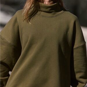 Free People Mock Neck Pullover Sweatshirt